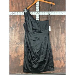 12 Calvin Klein One Shoulder Diamond Style Crest Dress CD1J1KE8 Women 12 NEW NWT